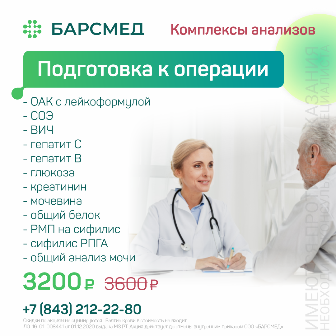 Анализы перед операцией